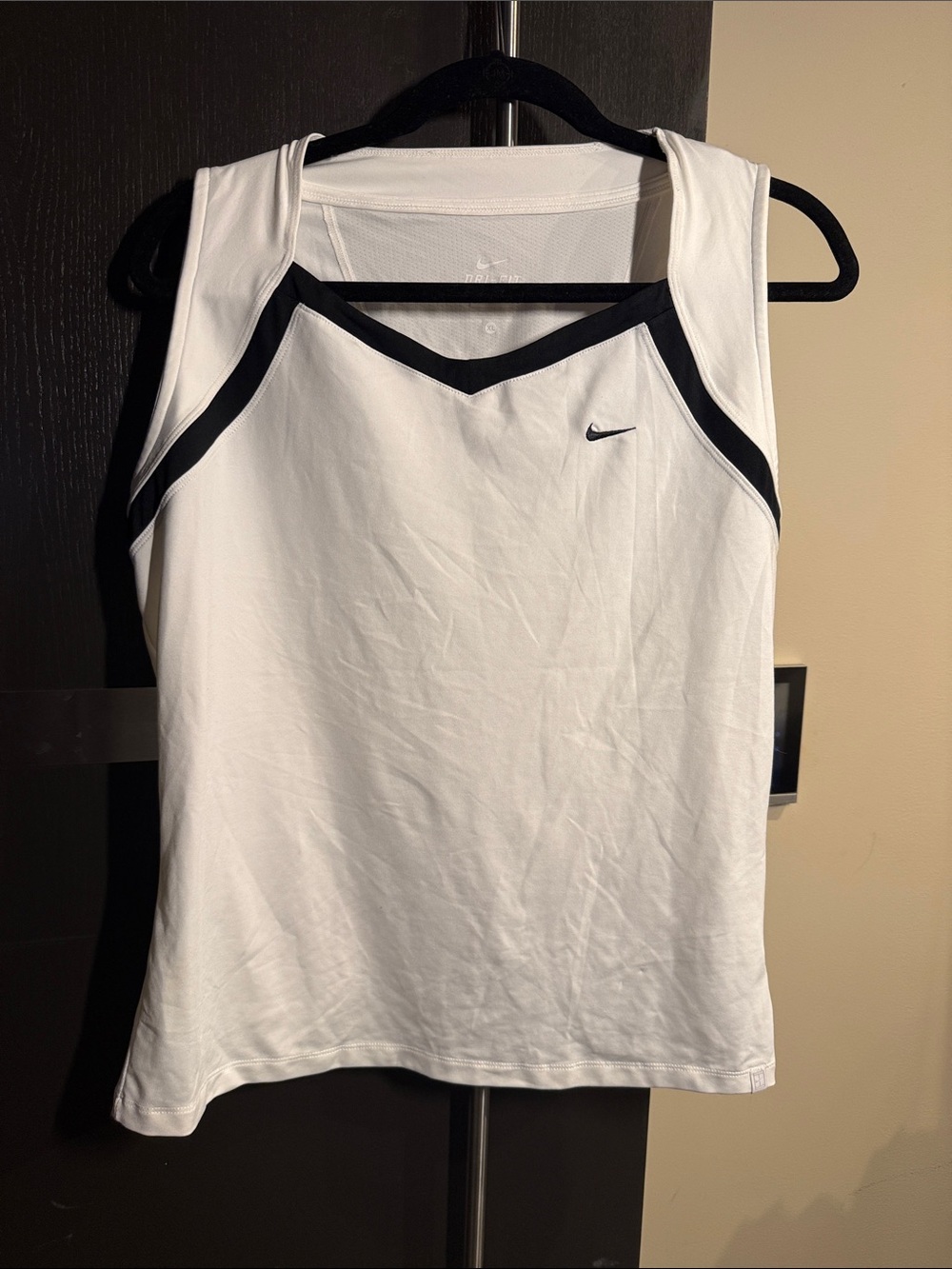 Nike White and Black Performance Tennis Tank